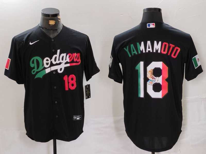 Men%27s Los Angeles Dodgers #18 Yoshinobu Yamamoto Number Black Mexico Cool Base Stitched Jersey Dzhi->los angeles dodgers->MLB Jersey
